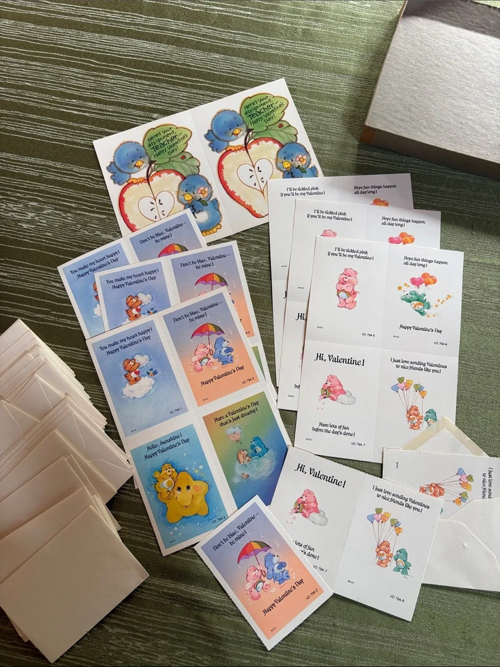 Vintage Care Bears 1980’s Valentine’s Day cards American Greeting envelopes 30
